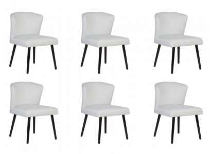 6x Leather Upholstered Seat Chairs Reclining Chair Design Lounge Club Armchair Set New